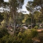 Bos in de Provence met daarin zes safaritenten