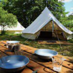 Bell tenten bij Camping de Salviac in het zuidwesten van Frankrijk