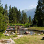 Natuurlijk zwembad op een camping in het zuiden van Oostenrijk