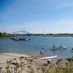 Jachthaven en kano's van camping Oosterbeeks Rijnoever